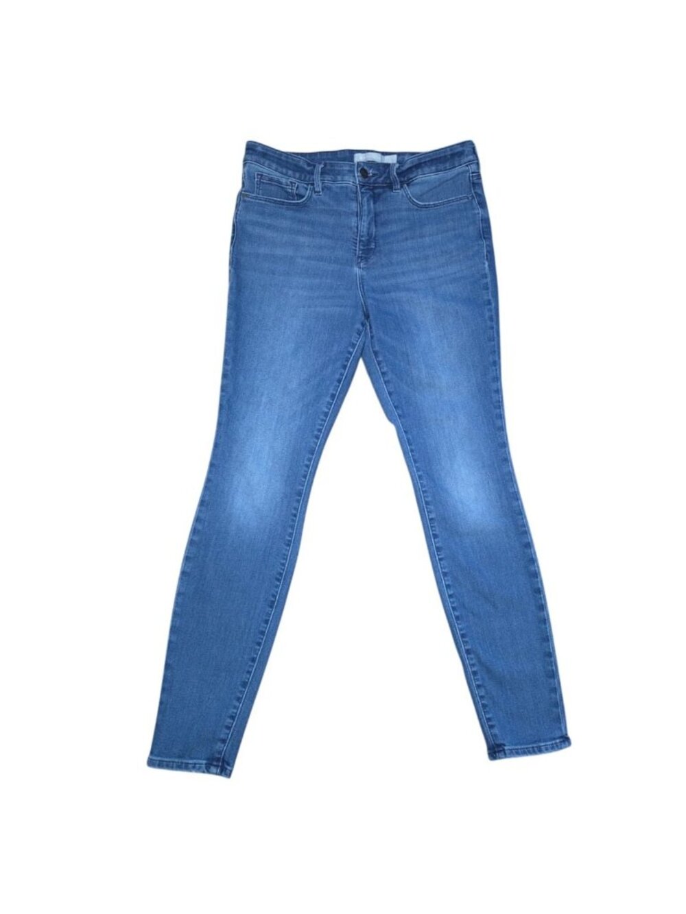 Athleta Mid Rise Skinny Jeans Size 10 Blue Stretch Cotton Blend Denim